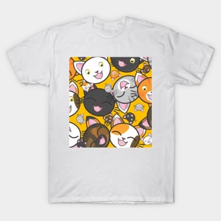 Cute Cat Pattern Design T-Shirt